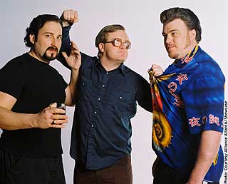 Julian (John Paul Tremblay), Bubbles (Mike Smith) and Ricky (Robb Wells) are the Trailer Park Boys.