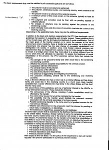 Attachment A: Prisoner transfer criteria