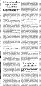 Letters in the National Post newspaper by Marc and Vic Toews