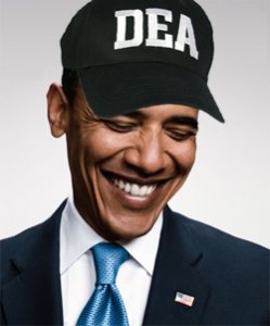 Will Obama fulfill his promise and end the DEA's war on medical marijuana, or will he let the madness continue? (Disclaimer: This picture is satire - Obama has not joined the DEA or kicked down any dispensary doors - but raids are now happening on his watch.)